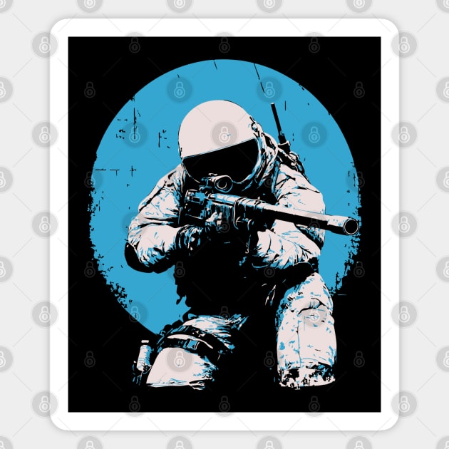 Tactical Astronaut - Retro Sci-Fi Space Soldier Magnet by TuncGK